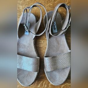 Clarks Ankle Strap Gold Sandals